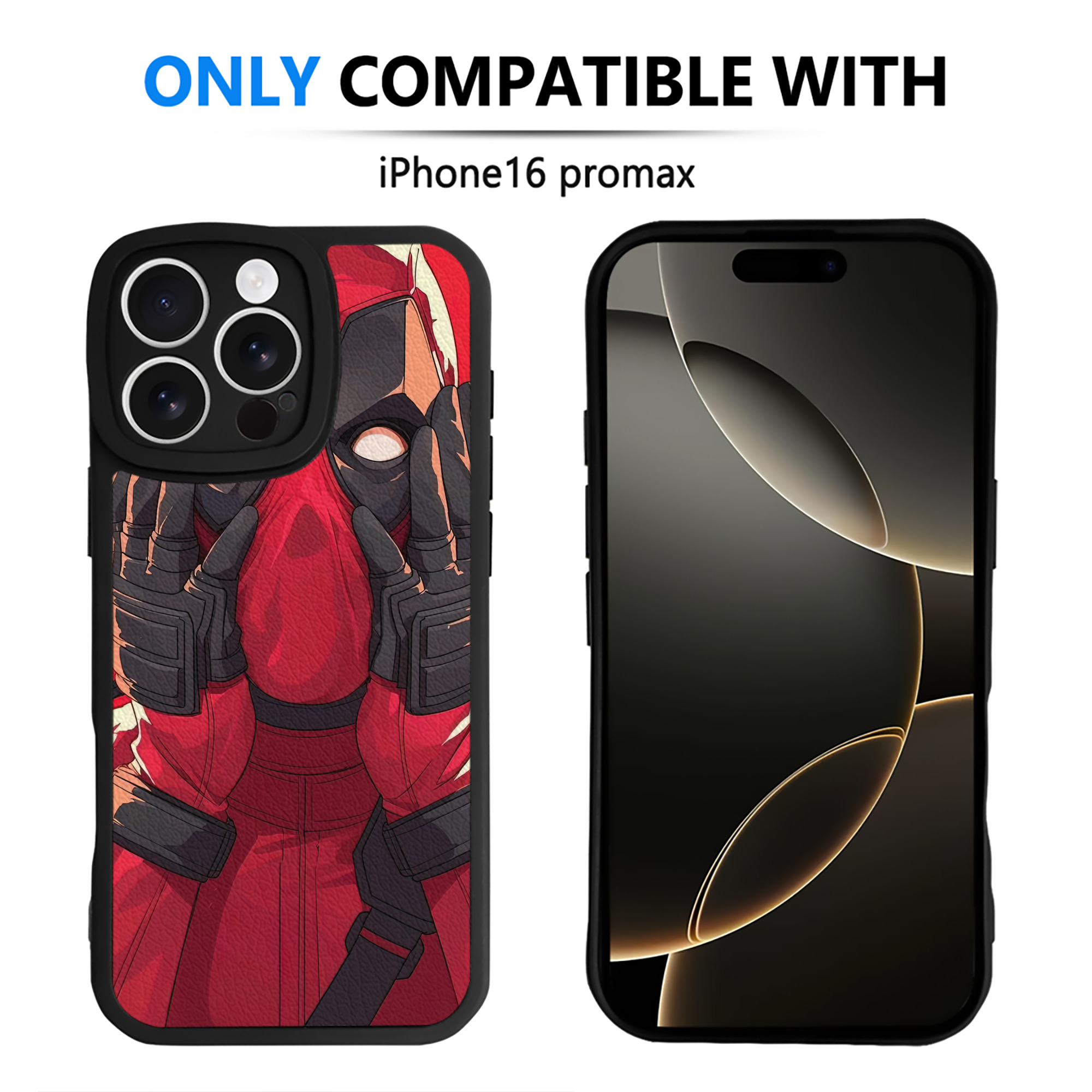 （画像用） Deadpool デッドプール 【iPhone 16シリーズ対応】シリコンスマホケース（レザー調） 材質：シリコン